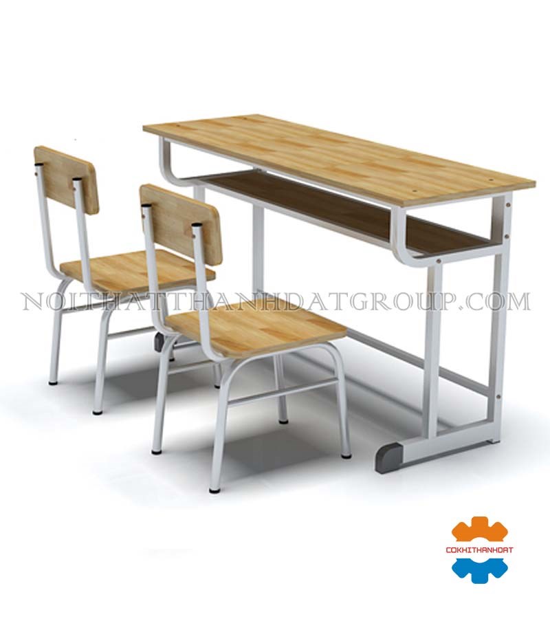 Bộ bàn học sinh ghế rời gỗ cao su BHS09