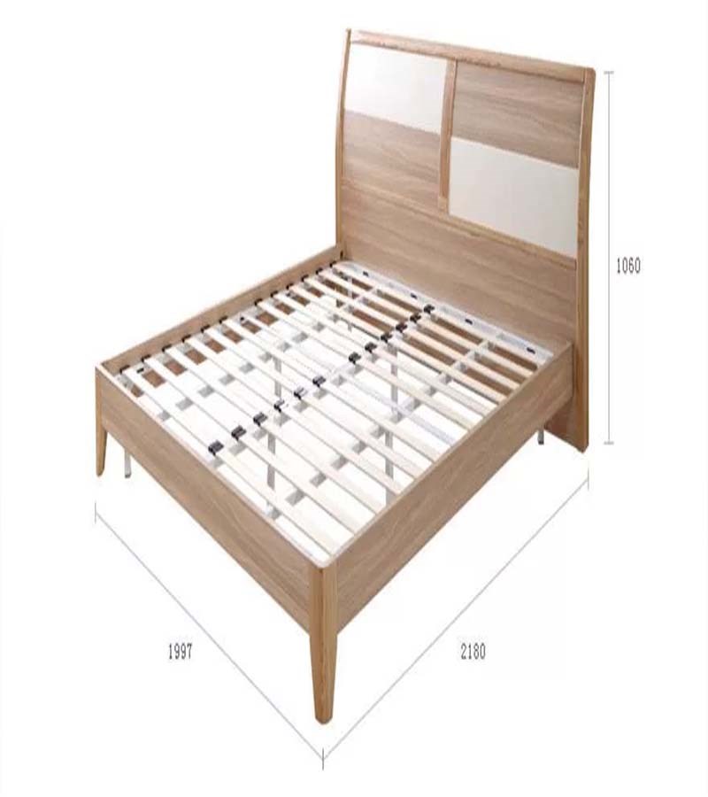 mẫu giường chung cư khung sắt ốp gỗ